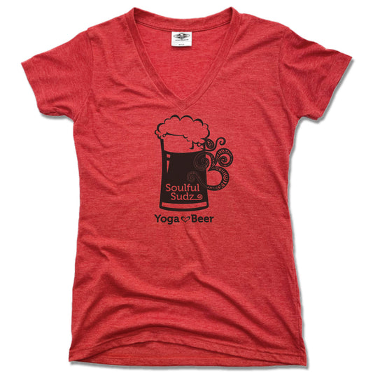 Muskegon Yoga | LADIES RED V-NECK | Sudz