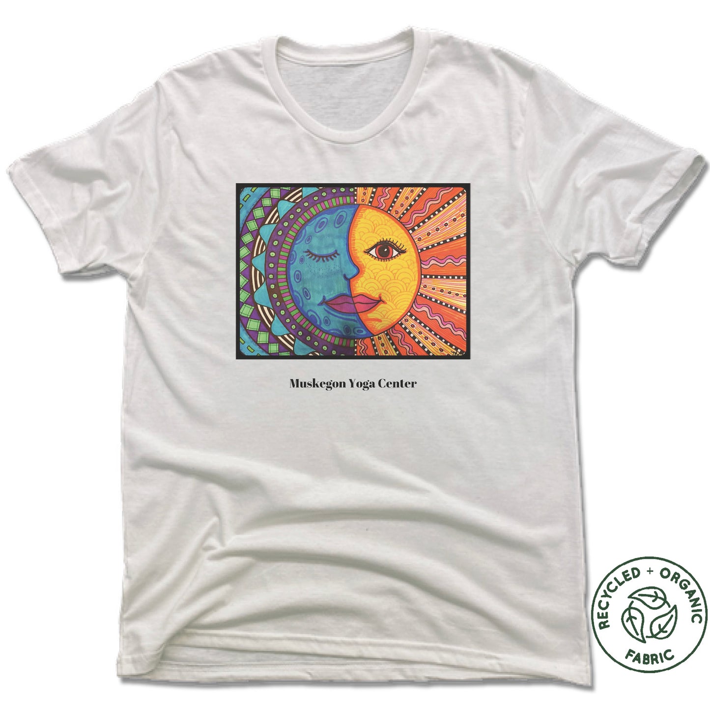 MUSKEGON YOGA | UNISEX WHITE Recycled Tri-Blend | LOGO