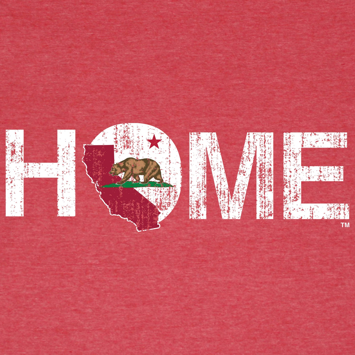 CALIFORNIA HOME TEE - LADIES' V-NECK | RED
