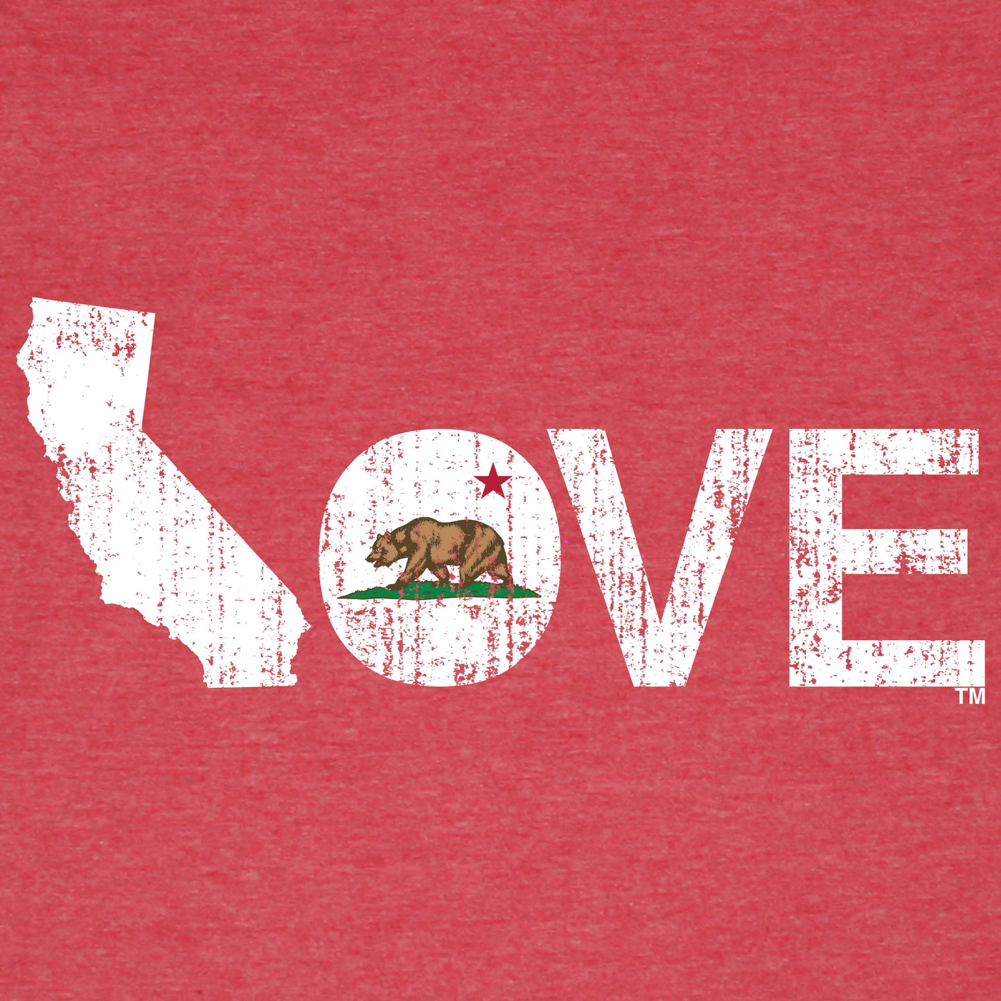 CALIFORNIA LADIES V-NECK RED - LOVE | FLAG