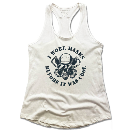 MAYAN DIVERS | LADIES WHITE TANK | I WORE MASKS BEFORE