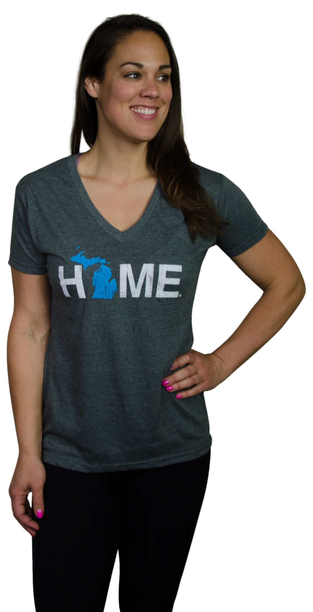 Ladies' Michigan HOME Blue V-Neck Tee