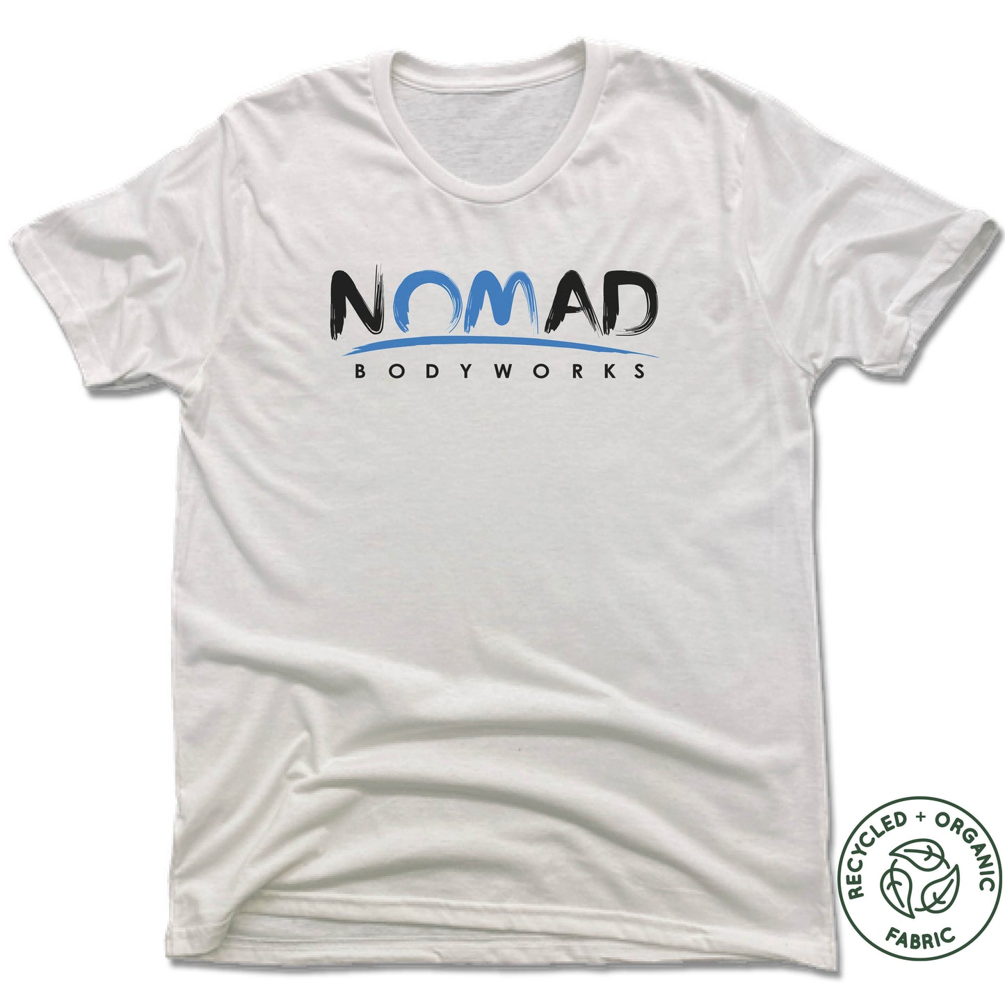 NOMAD BODYWORKS | UNISEX WHITE Recycled Tri-Blend | LOGO