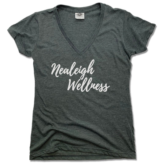 NEALEIGH WELLNESS | LADIES V-NECK | WHITE LOGO