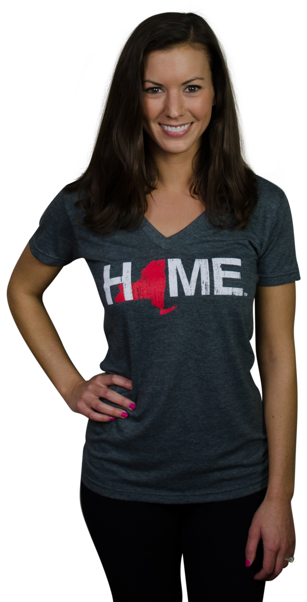 NEW YORK LADIES V-NECK | HOME | RED - My State Threads