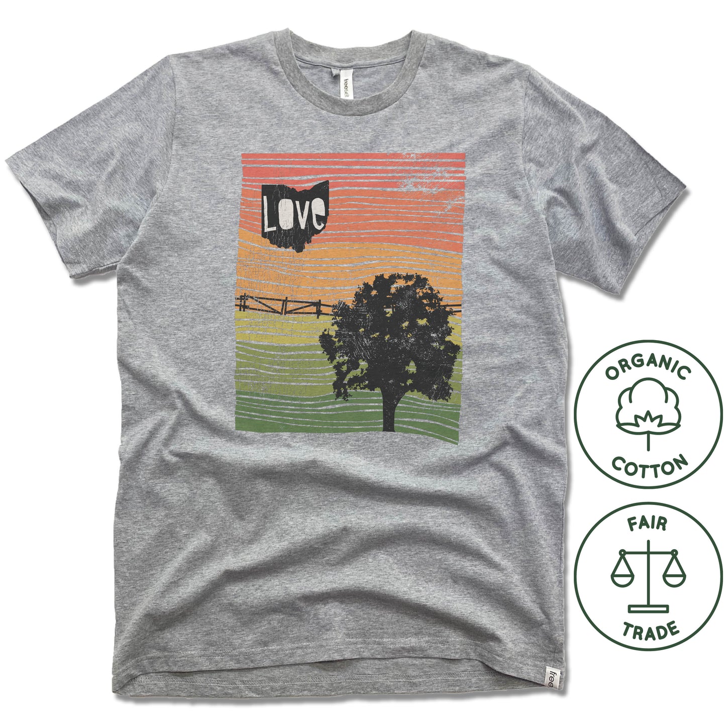 OHIO | FREESET UNISEX TEE | LOVE LINE ART