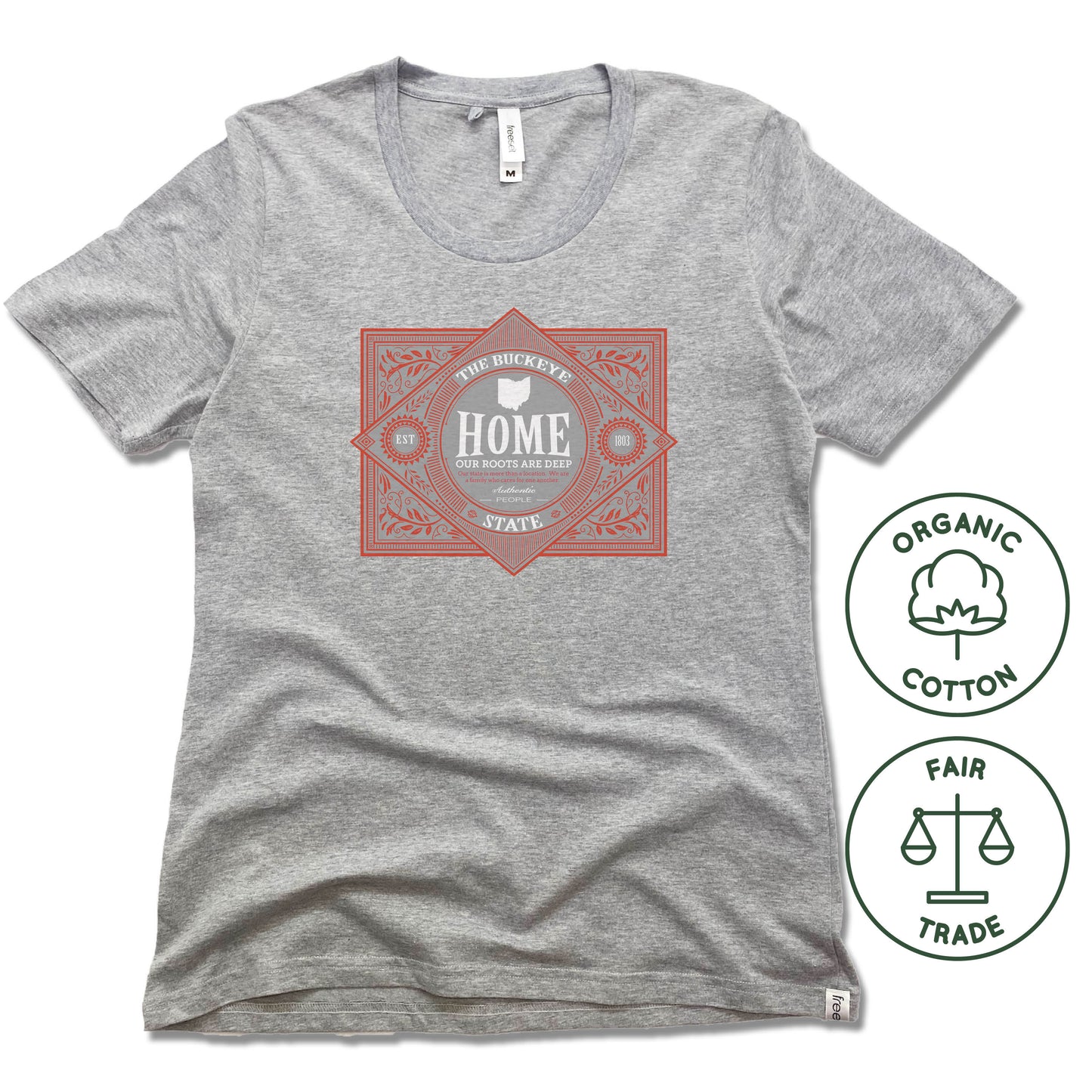 OHIO | FREESET LADIES TEE | VINTAGE BUCKEYE STATE