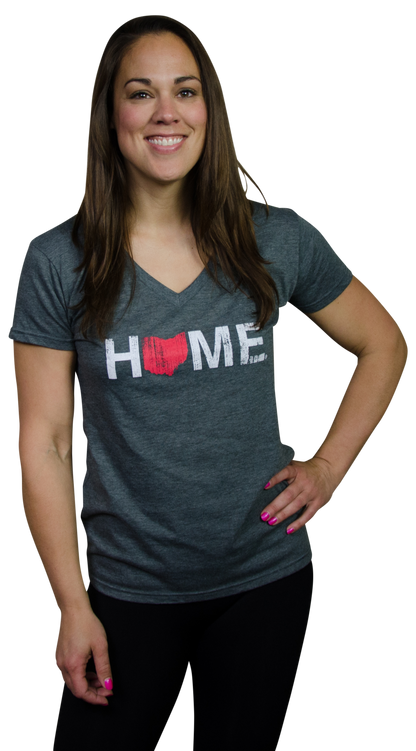 OHIO LADIES V-NECK | HOME | RED