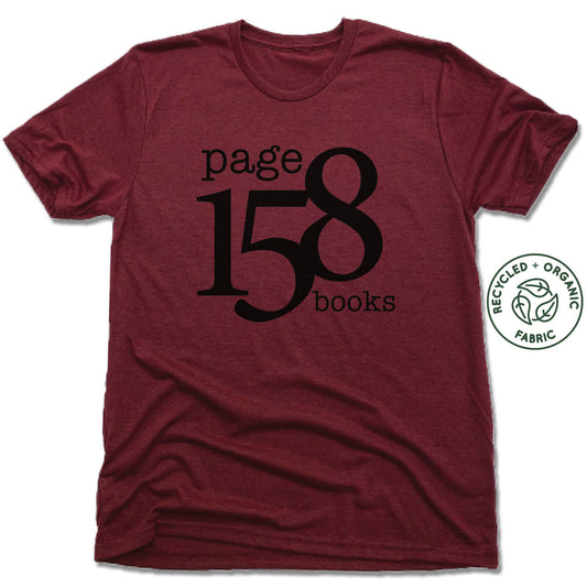 PAGE 158 BOOKS | UNISEX VINO RED Recycled Tri-Blend | BLACK LOGO