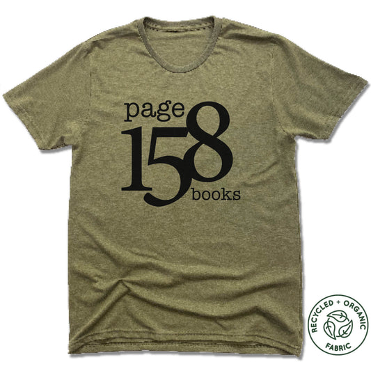 PAGE 158 BOOKS | UNISEX OLIVE Recycled Tri-Blend | BLACK LOGO