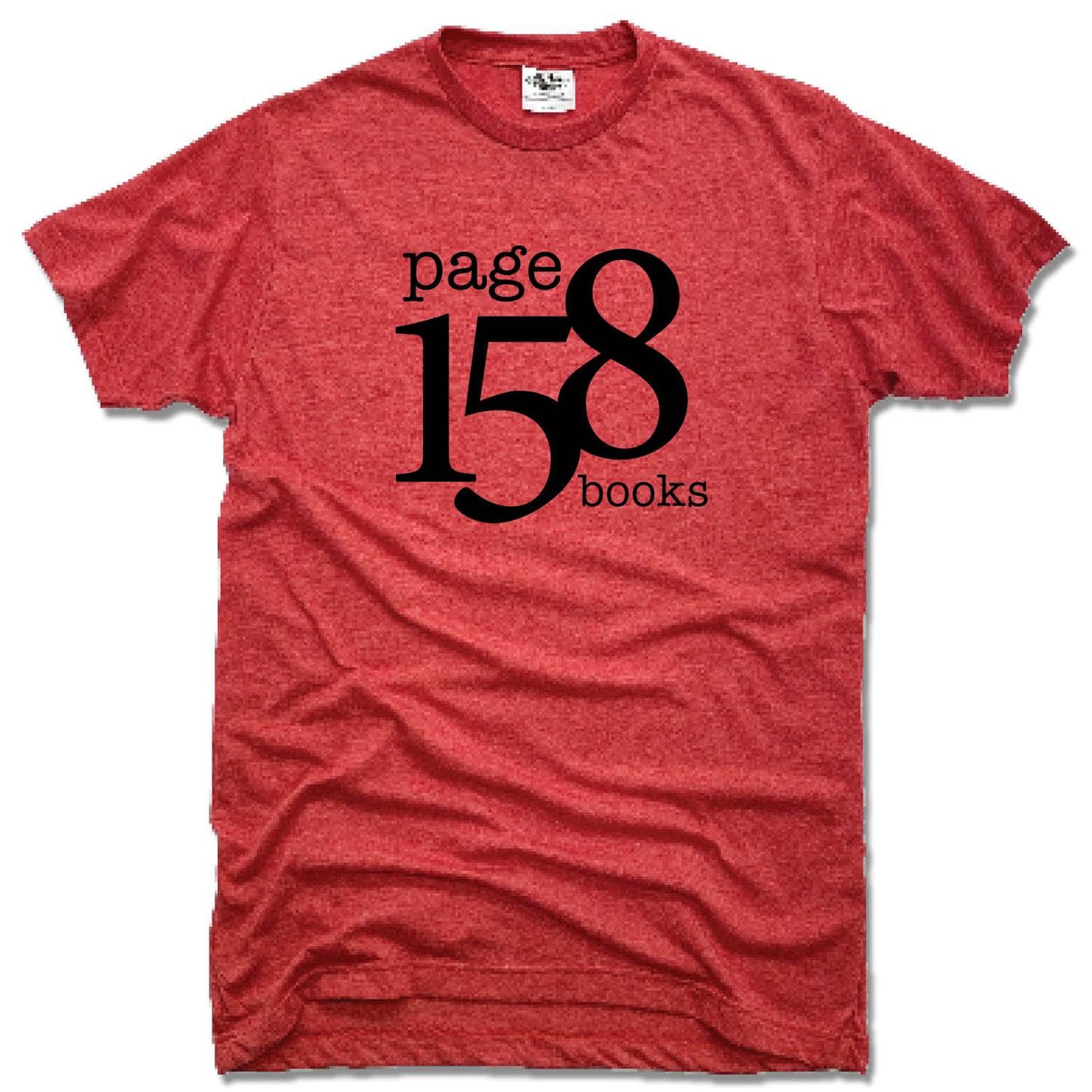 PAGE 158 BOOKS | UNISEX RED TEE | BLACK LOGO