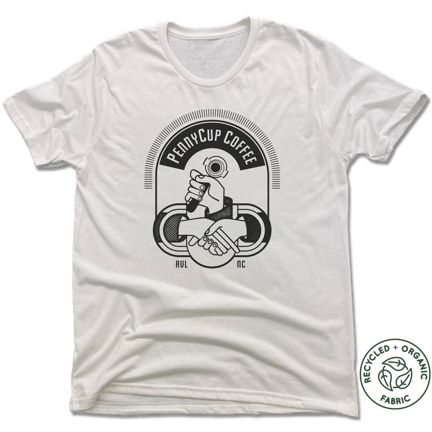 PENNYCUP COFFEE CO | UNISEX WHITE Recycled Tri-Blend | LOGO