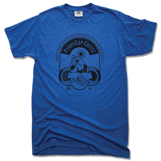 PENNYCUP COFFEE CO | UNISEX BLUE TEE | LOGO
