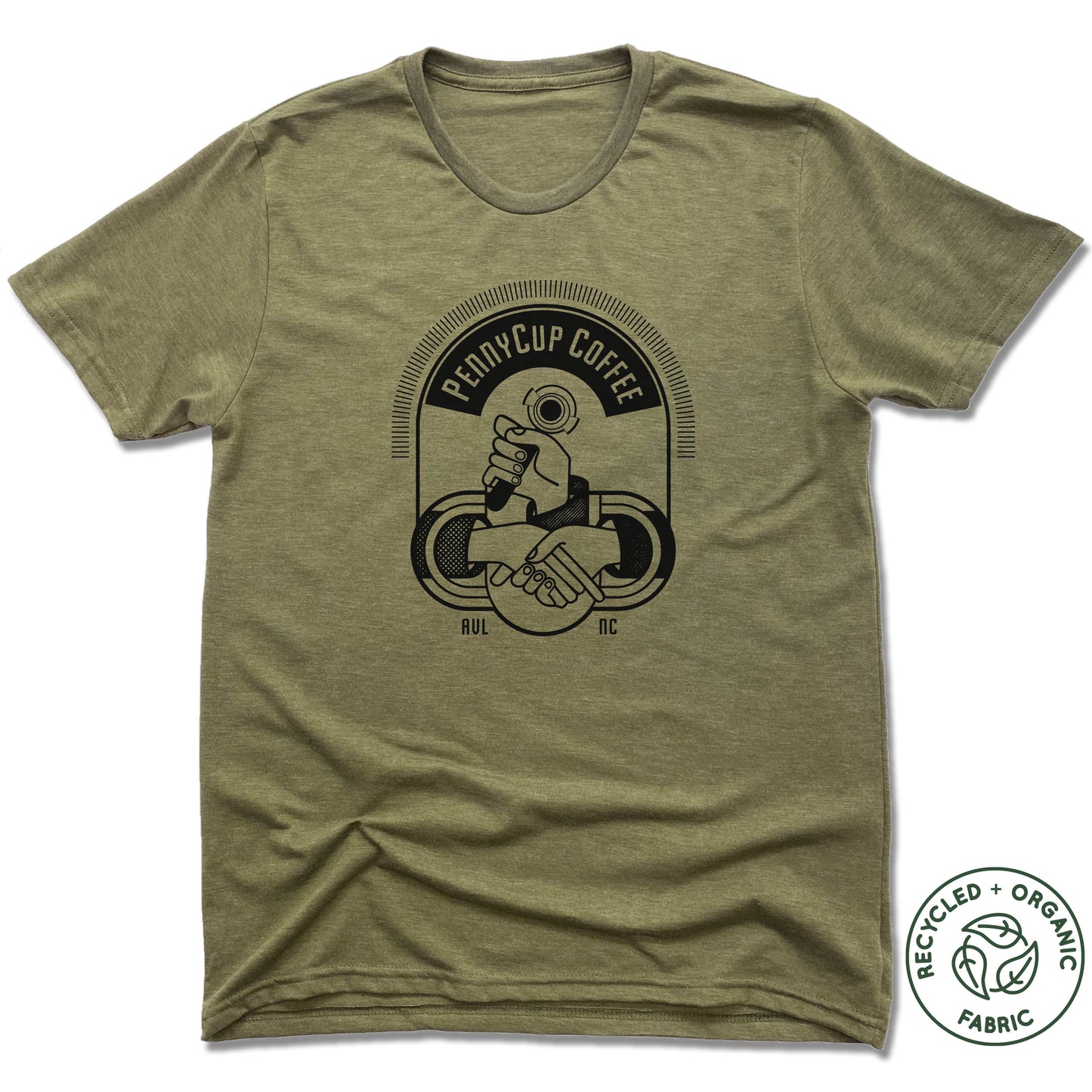 PENNYCUP COFFEE CO | UNISEX OLIVE Recycled Tri-Blend | LOGO