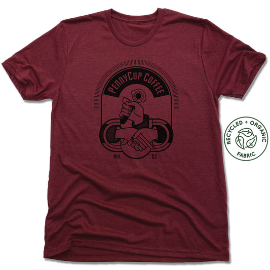 PENNYCUP COFFEE CO | UNISEX VINO RED Recycled Tri-Blend | LOGO