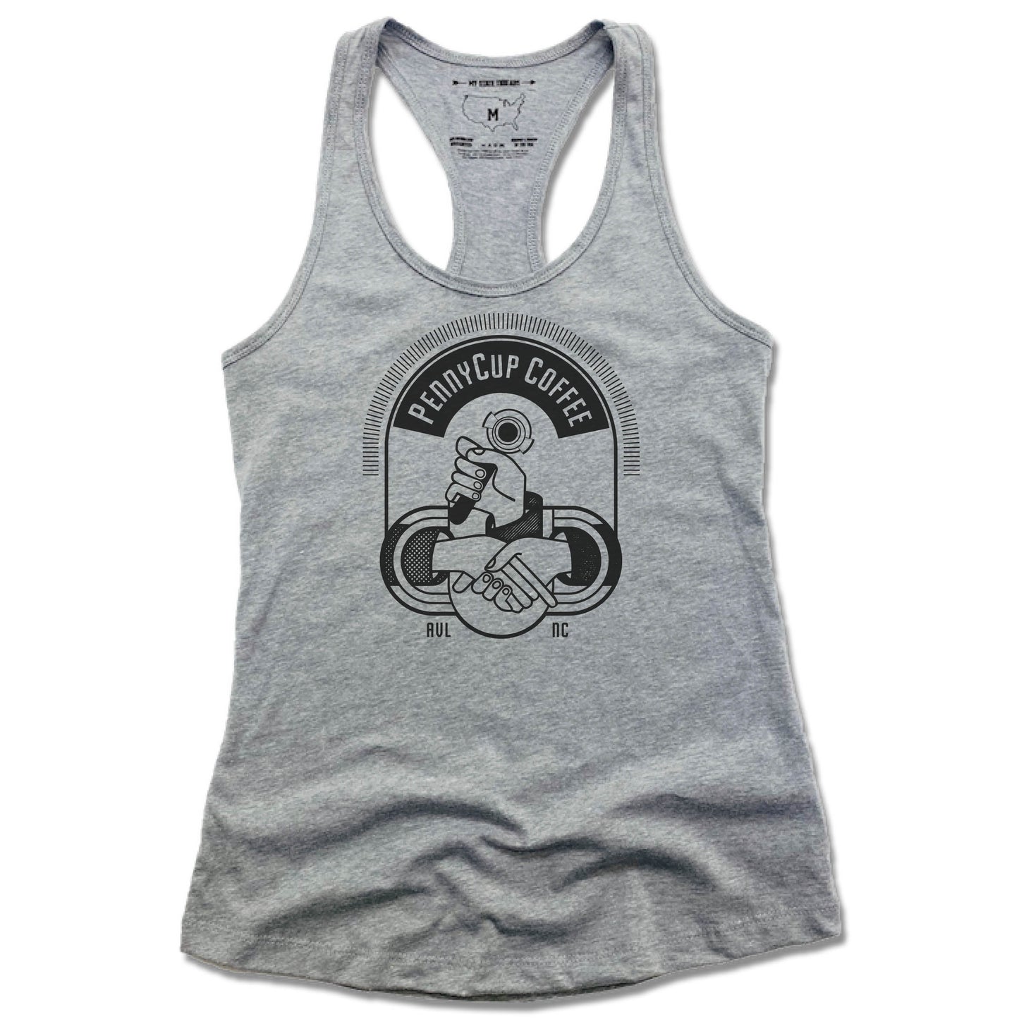 PENNYCUP COFFEE CO | LADIES GRAY TANK | LOGO