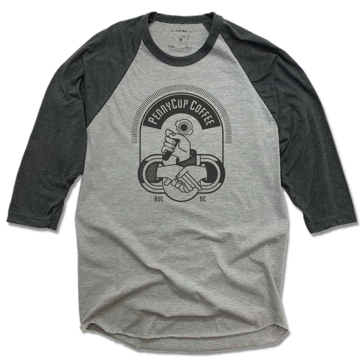 PENNYCUP COFFEE CO | GRAY 3/4 SLEEVE | LOGO