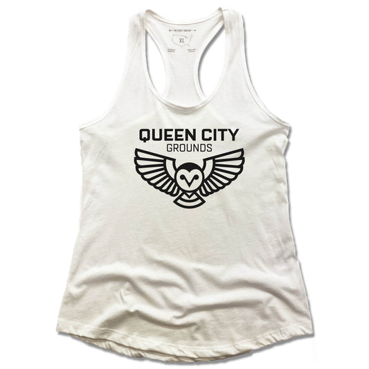 QUEEN CITY GROUNDS | LADIES WHITE TANK