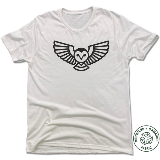 QUEEN CITY GROUNDS | UNISEX WHITE Recycled Tri-Blend | OWL