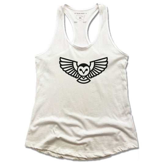 QUEEN CITY GROUNDS | LADIES WHITE TANK | OWL