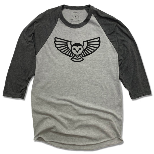 QUEEN CITY GROUNDS | GRAY 3/4 SLEEVE | OWL