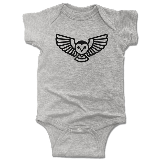 QUEEN CITY GROUNDS | GRAY ONESIE | OWL