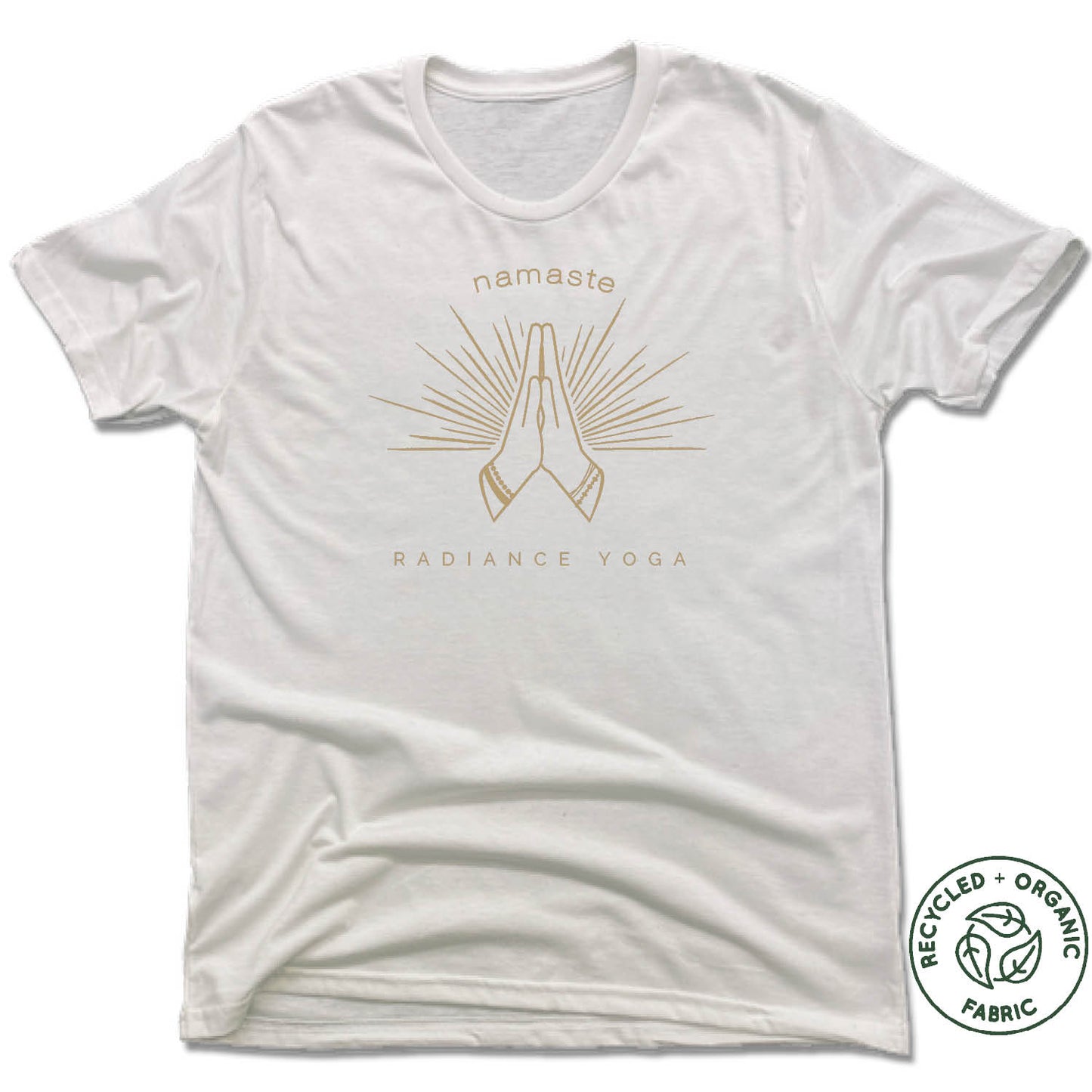 RADIANCE YOGA | UNISEX WHITE Recycled Tri-Blend | GRAY NAMASTE