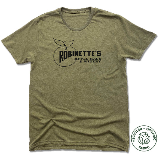 ROBINETTE'S APPLE HAUS & WINERY | UNISEX OLIVE Recycled Tri-Blend | LOGO