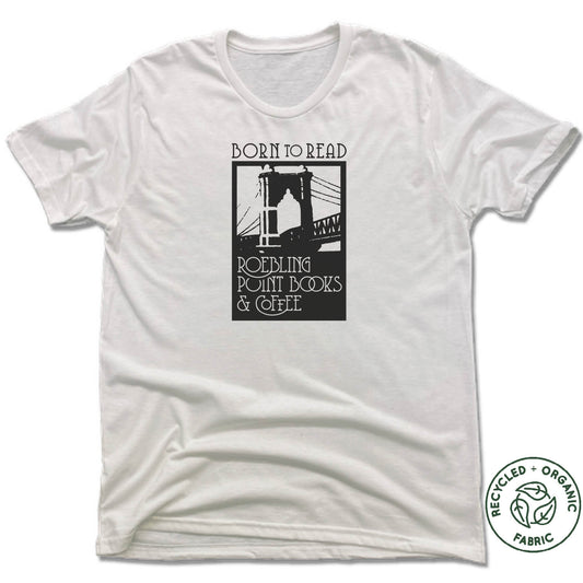 ROEBLING POINT BOOKS | UNISEX WHITE Recycled Tri-Blend | BLACK LOGO