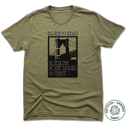 ROEBLING POINT BOOKS | UNISEX OLIVE Recycled Tri-Blend | BLACK LOGO