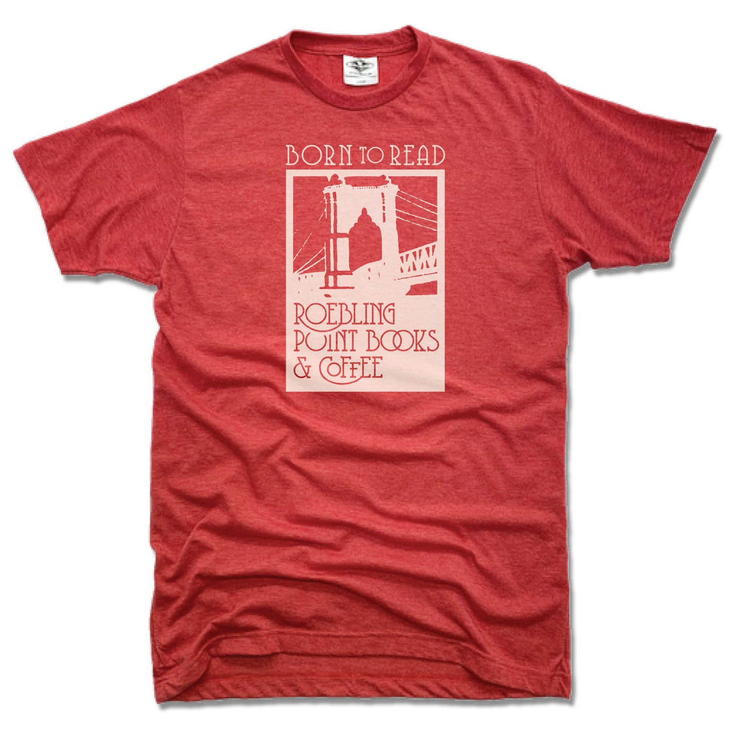 ROEBLING POINT BOOKS | UNISEX RED TEE | WHITE LOGO