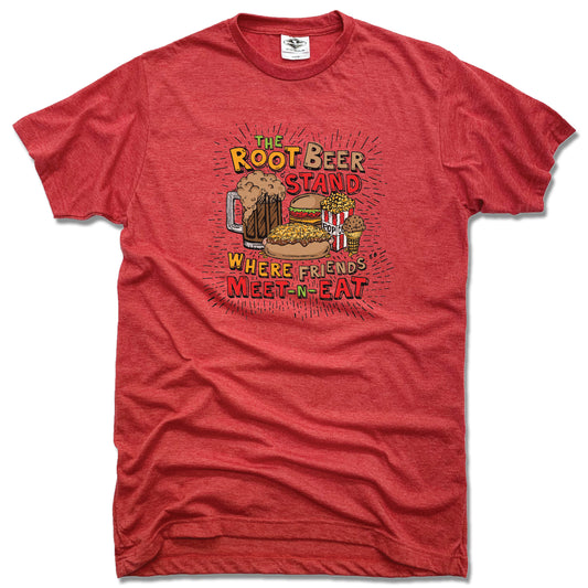 UNISEX RED TEE | Friends Meet | The Root Beer Stand