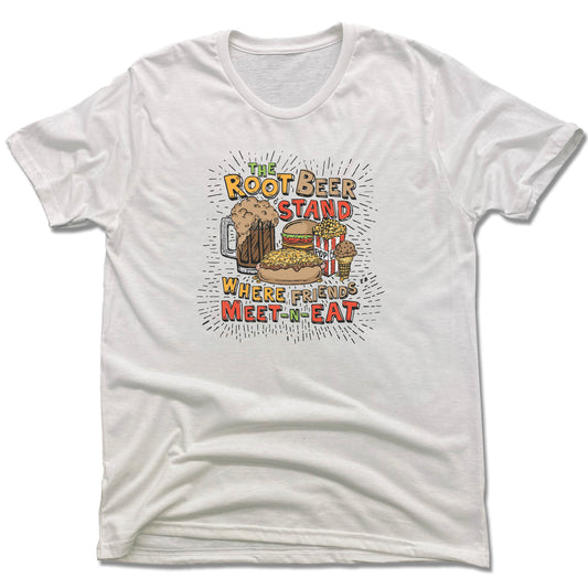 UNISEX White Tee | Friends Meet | The Root Beer Stand