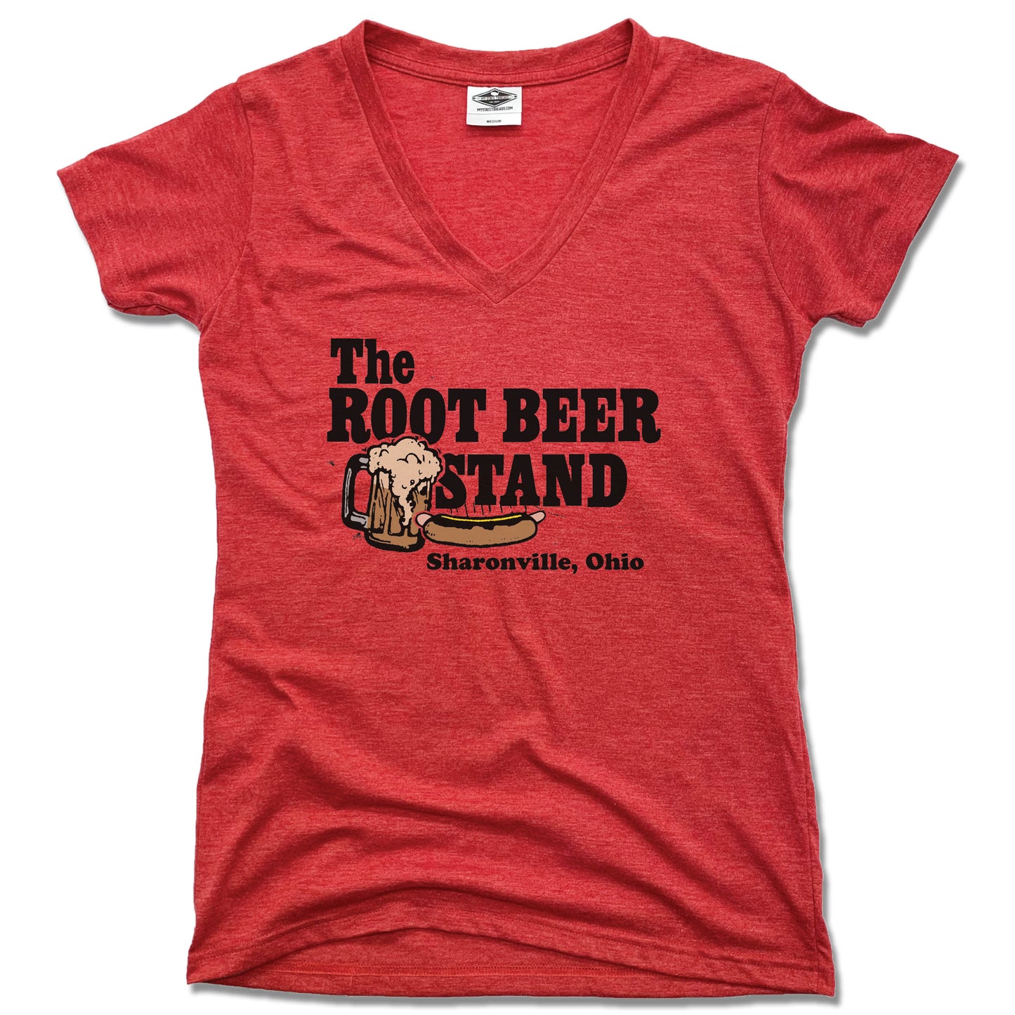 LADIES RED V-NECK | Classic | The Root Beer Stand