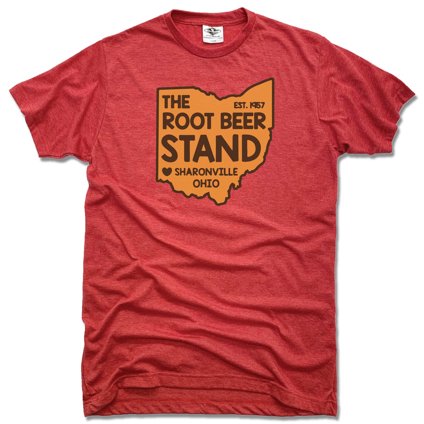 UNISEX RED TEE | Ohio Sticker | The Root Beer Stand