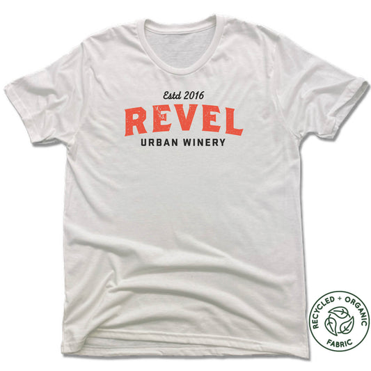REVEL |  RED LOGO | UNISEX White Recycled Tri-Blend