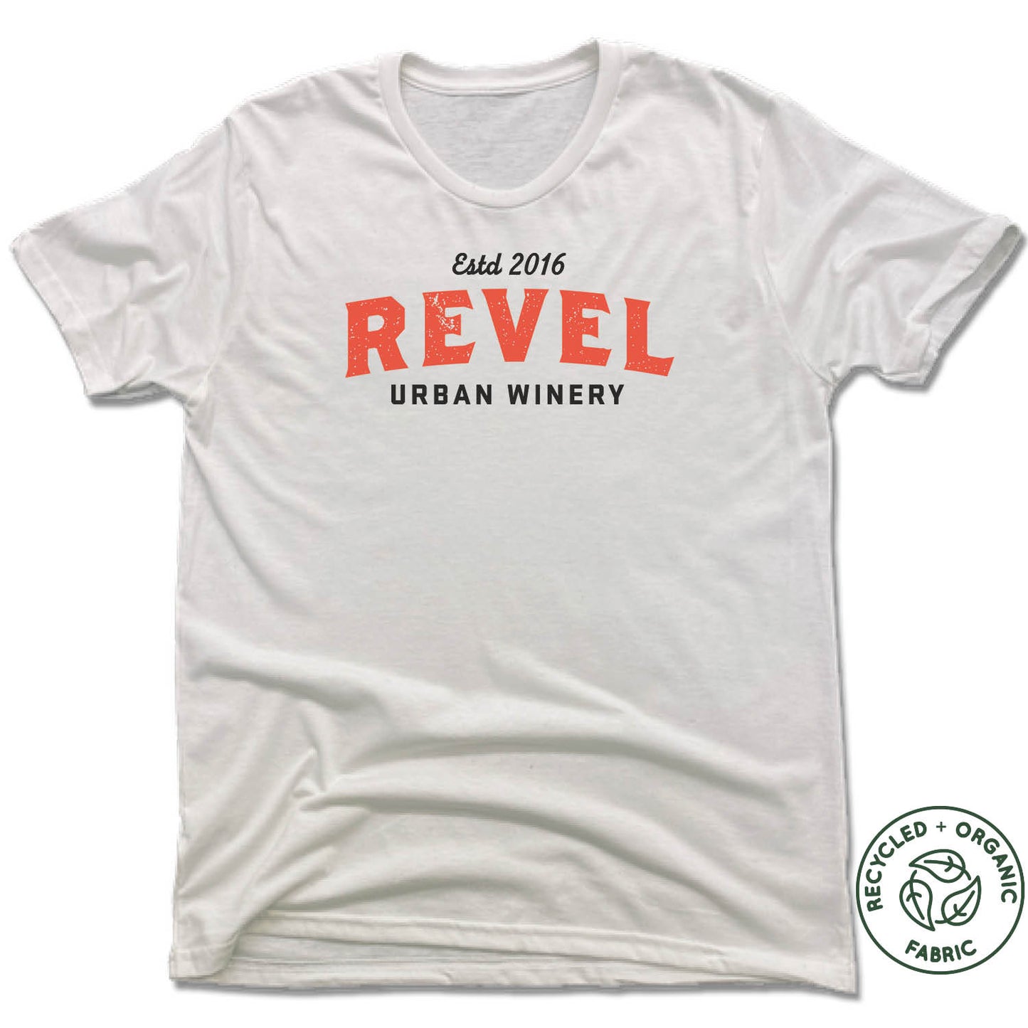 REVEL |  RED LOGO | UNISEX White Recycled Tri-Blend