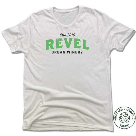 REVEL |  GREEN LOGO | UNISEX White Recycled Tri-Blend
