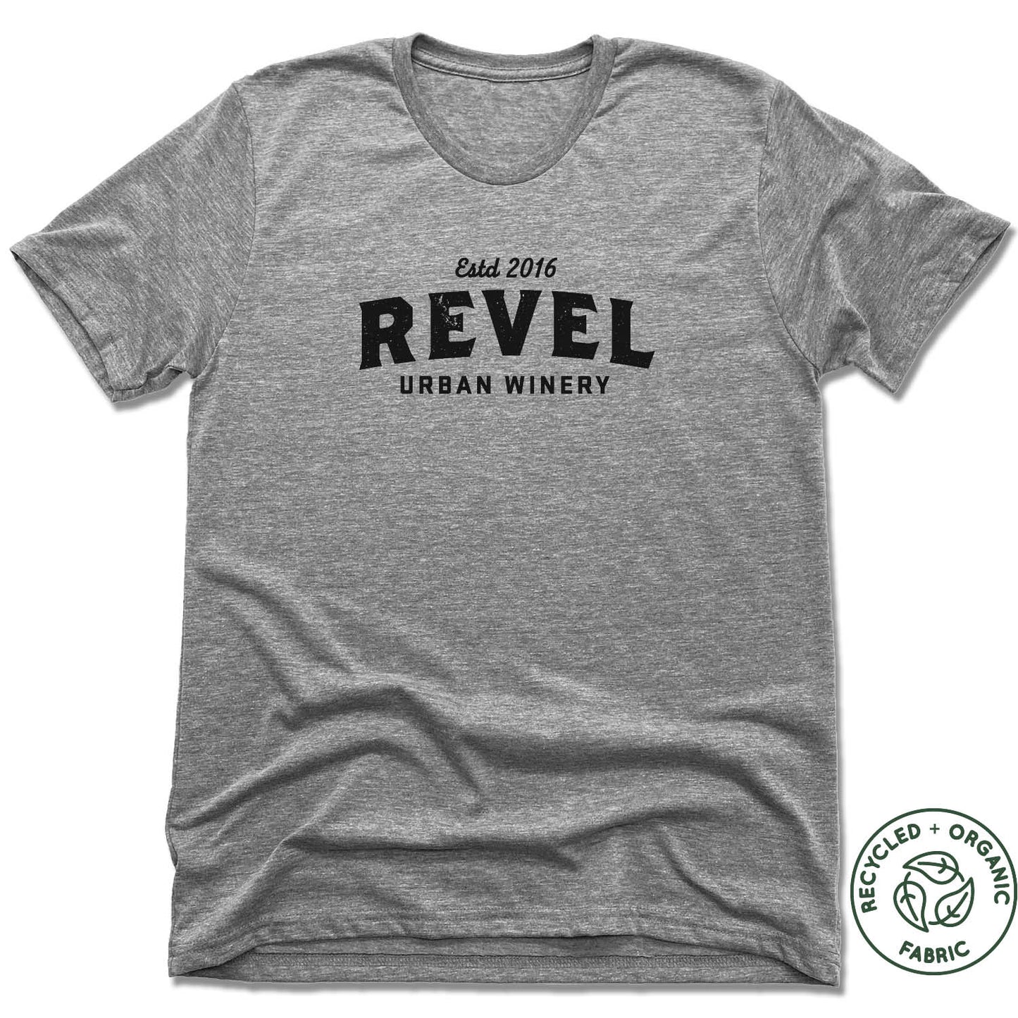 REVEL | BLACK LOGO | UNISEX Gray Recycled Tri-Blend