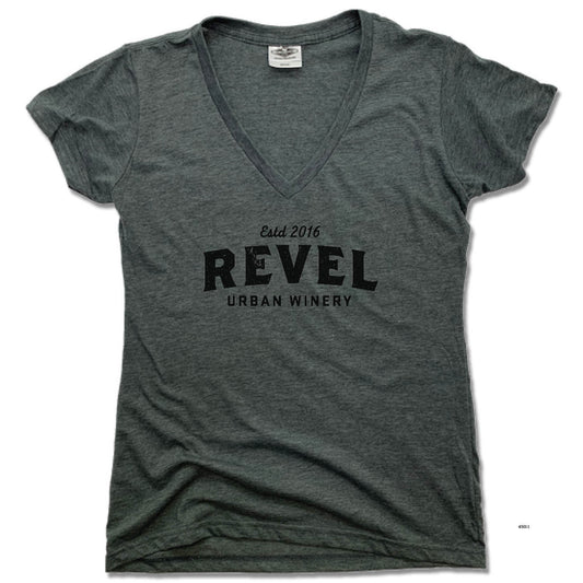 REVEL | BLACK LOGO | LADIES V-NECK