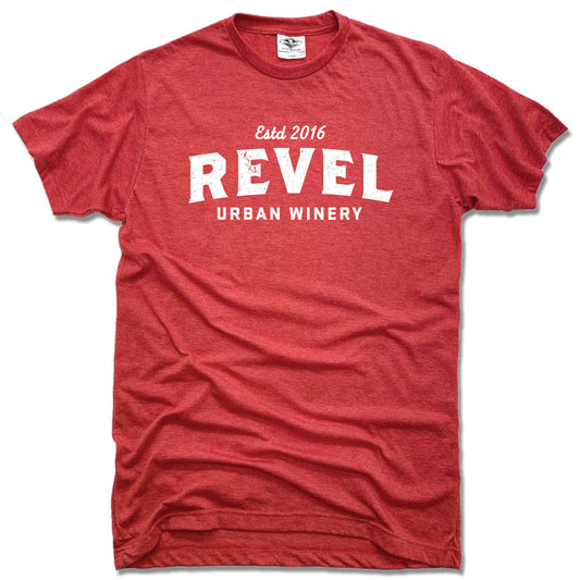 REVEL | WHITE LOGO | UNISEX RED TEE