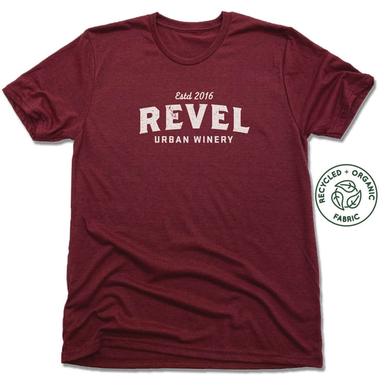 REVEL | WHITE LOGO | UNISEX VINO RED Recycled Tri-Blend