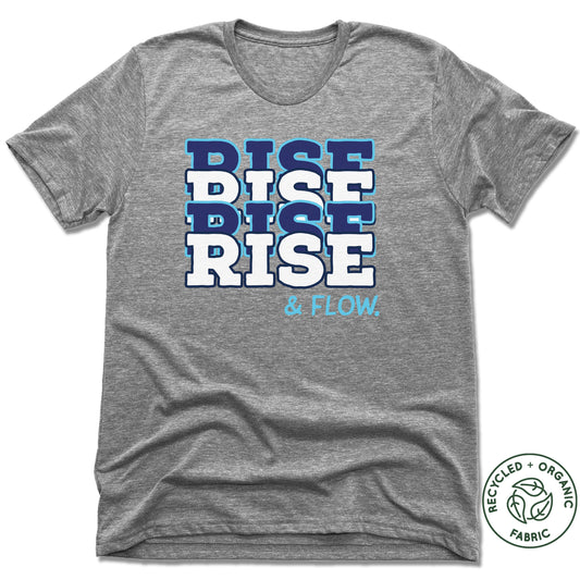 RISE AND FLOW YOGA STUDIO | UNISEX GRAY Recycled Tri-Blend | COLOR LOGO