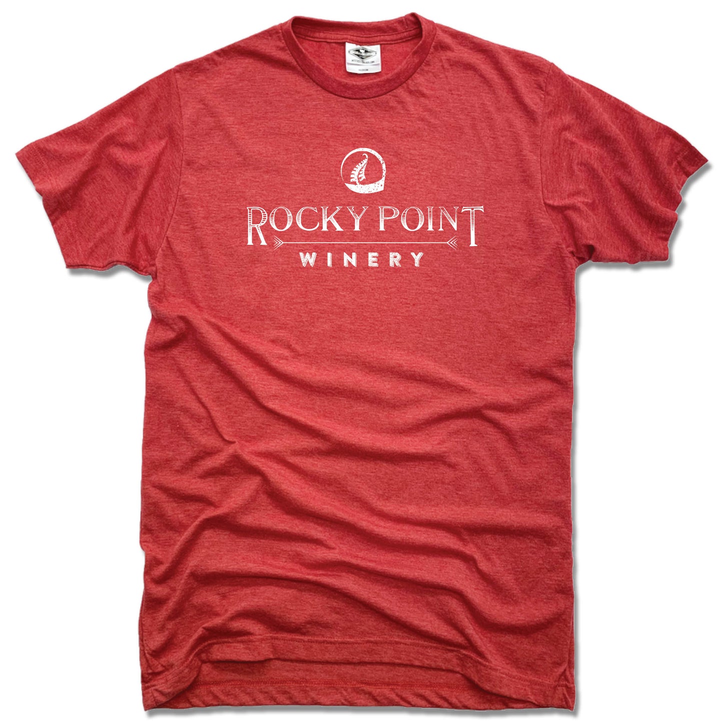 ROCKY POINT WINERY | UNISEX RED TEE | WHITE LOGO