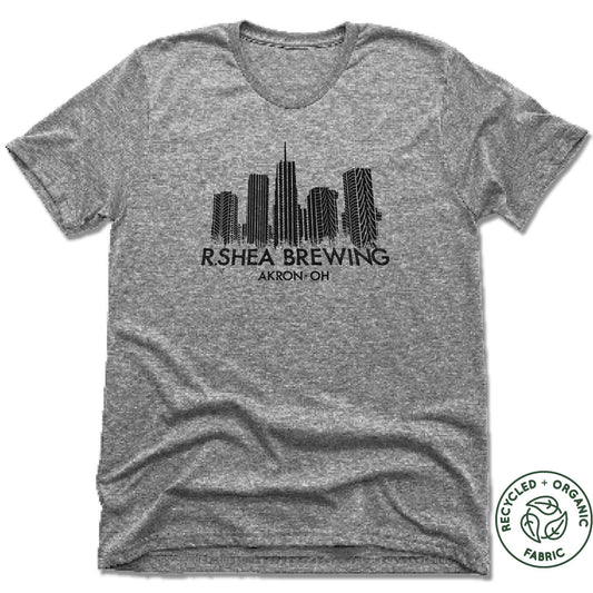 R. SHEA BREWING. | UNISEX GRAY Recycled Tri-Blend | AKRON SKYLINE