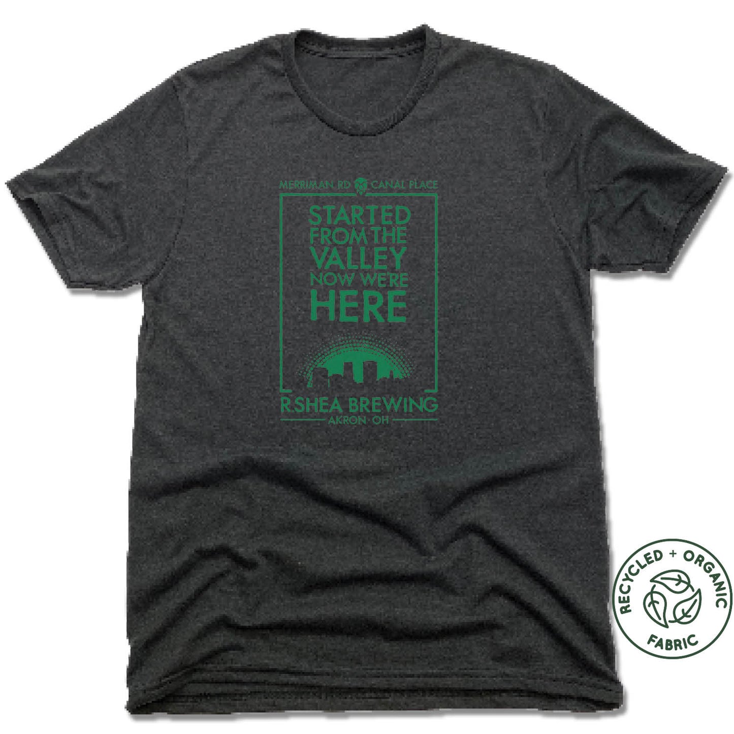 R. SHEA BREWING. | UNISEX BLACK Recycled Tri-Blend | GREEN LOGO