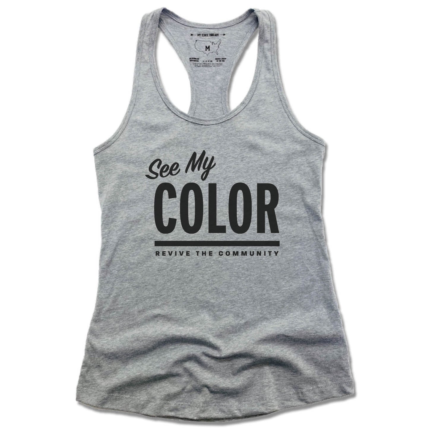 REVIVE THE COMMUNITY | LADIES GRAY TANK | SEE MY COLOR