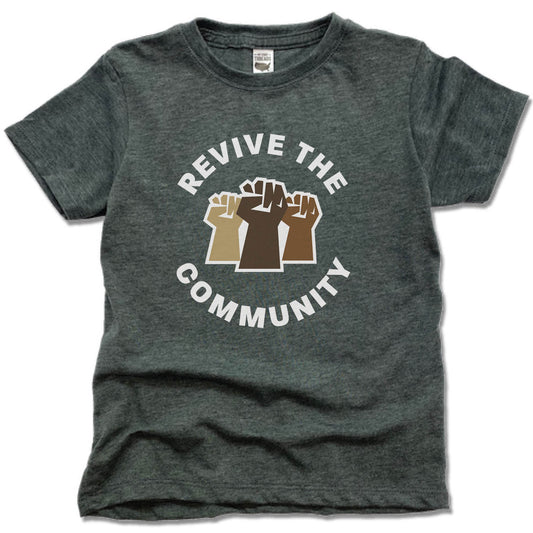 REVIVE THE COMMUNITY | KIDS TEE | WHITE LOGO