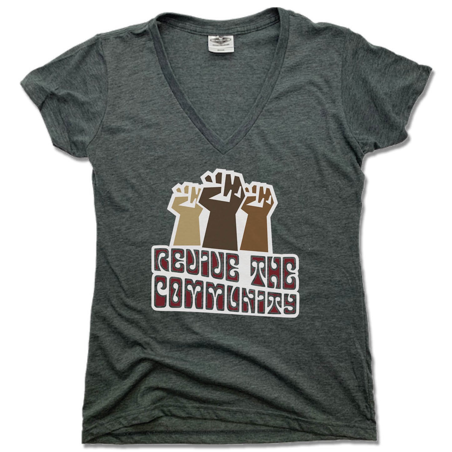 REVIVE THE COMMUNITY | LADIES V-NECK | LOGO