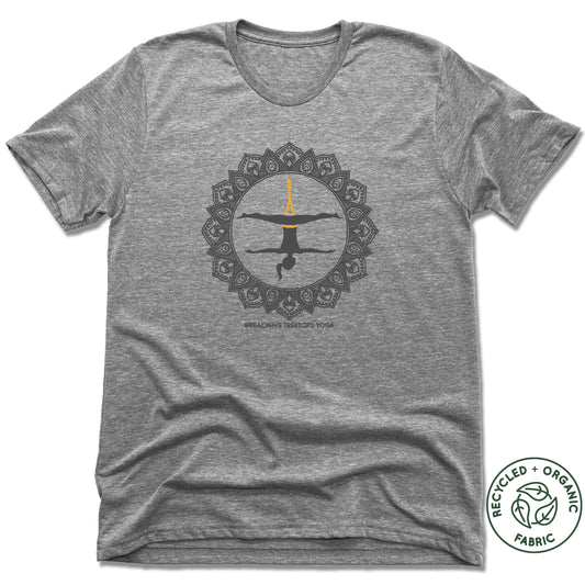 REACHING TREETOPS YOGA | UNISEX GRAY Recycled Tri-Blend | AERIAL YOGA SUN